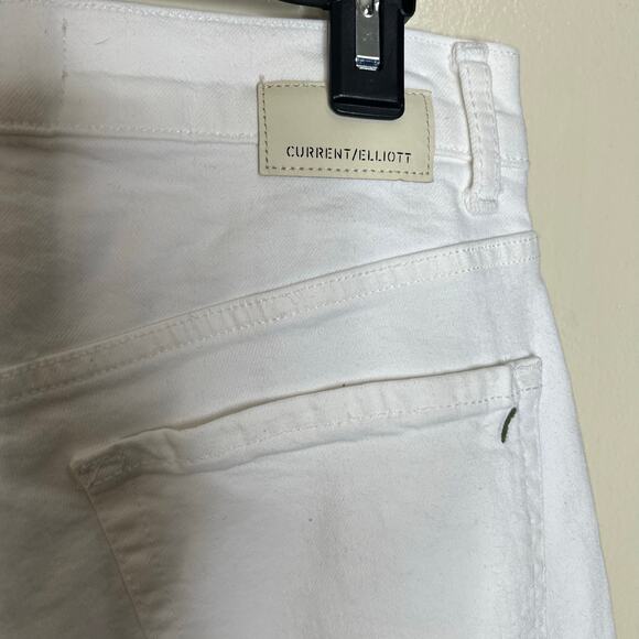 Current Elliot Arroyo Mom Jeans 27 Womens Blanc Wash White Pleated Tapered New - Picture 5 of 12